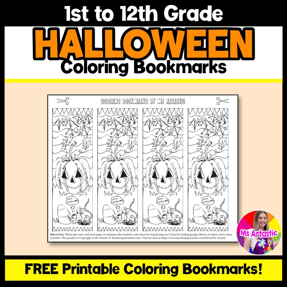 Halloween Coloring Bookmarks