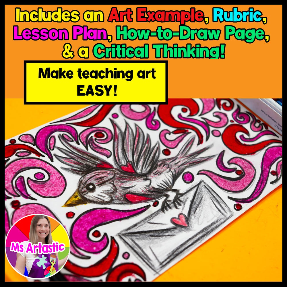 Valentines Art Lesson Love Letter Art Project Valentines Art Activity V Day Art – image 2