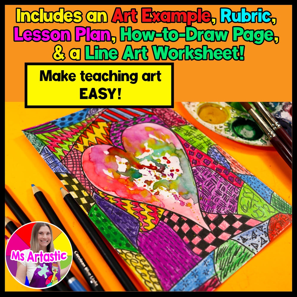 Valentines Day Heart Art Lesson Valentines Art Project Valentines Art Activity – image 2
