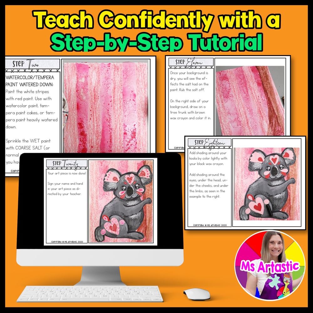 Valentines Day Art Project Koala Art Lesson Valentines Day Art Activity – image 4