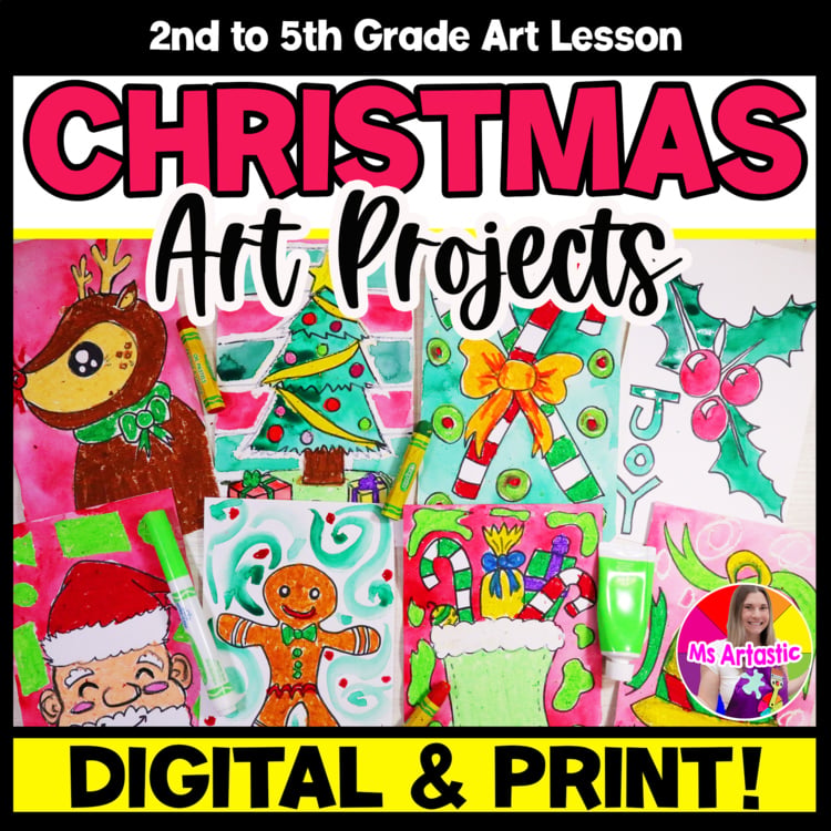 Christmas Art Projects Digital and Print Christmas Art Lessons Art Activities