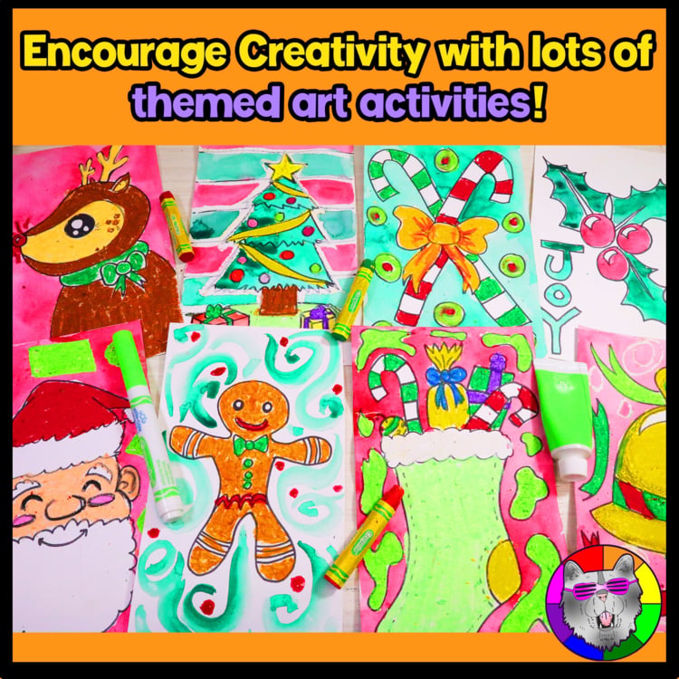 Christmas Art Projects Digital and Print Christmas Art Lessons Art Activities – image 3