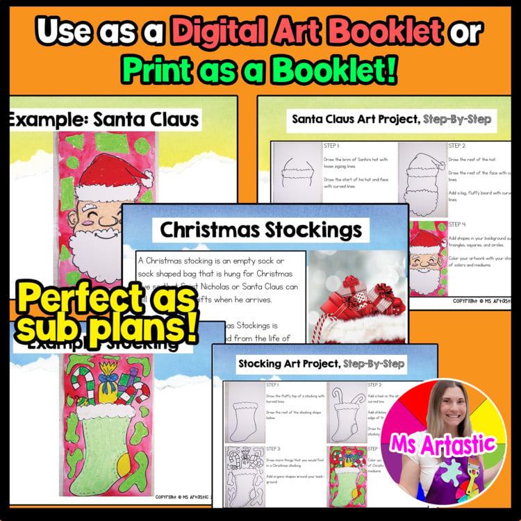 Christmas Art Projects Digital and Print Christmas Art Lessons Art Activities – image 4