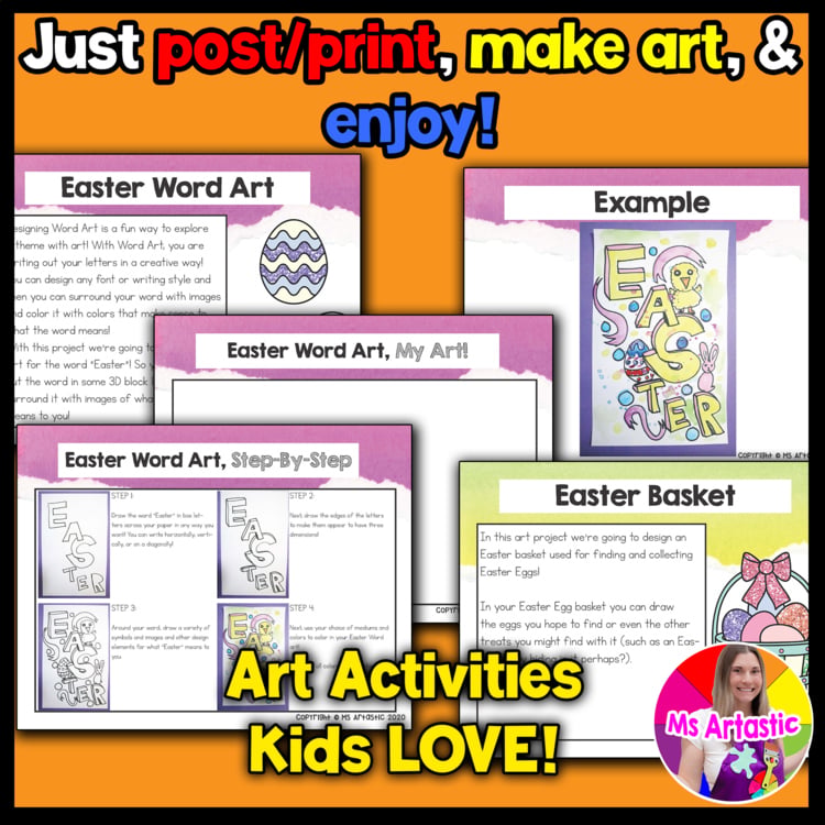 Easter Art Projects Digital and Print Easter Art Lessons Art Sub Plans Online – image 2