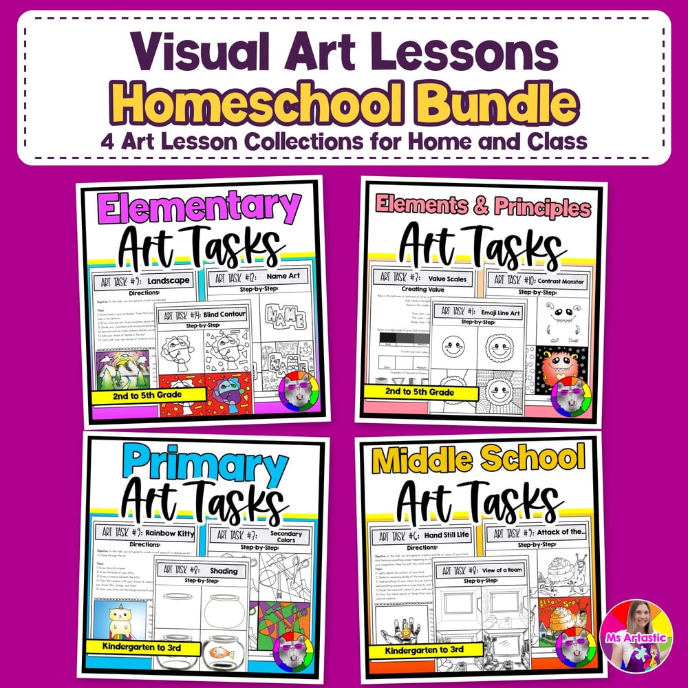 Visual Art Lessons Art Projects Curriculum Classroom Homeschool Art Sub Plans