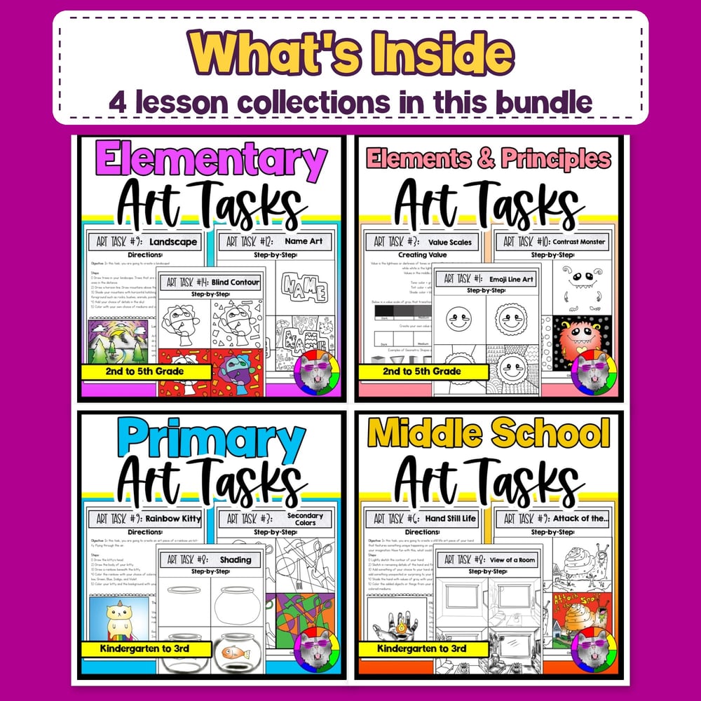 Visual Art Lessons Art Projects Curriculum Classroom Homeschool Art Sub Plans – image 2