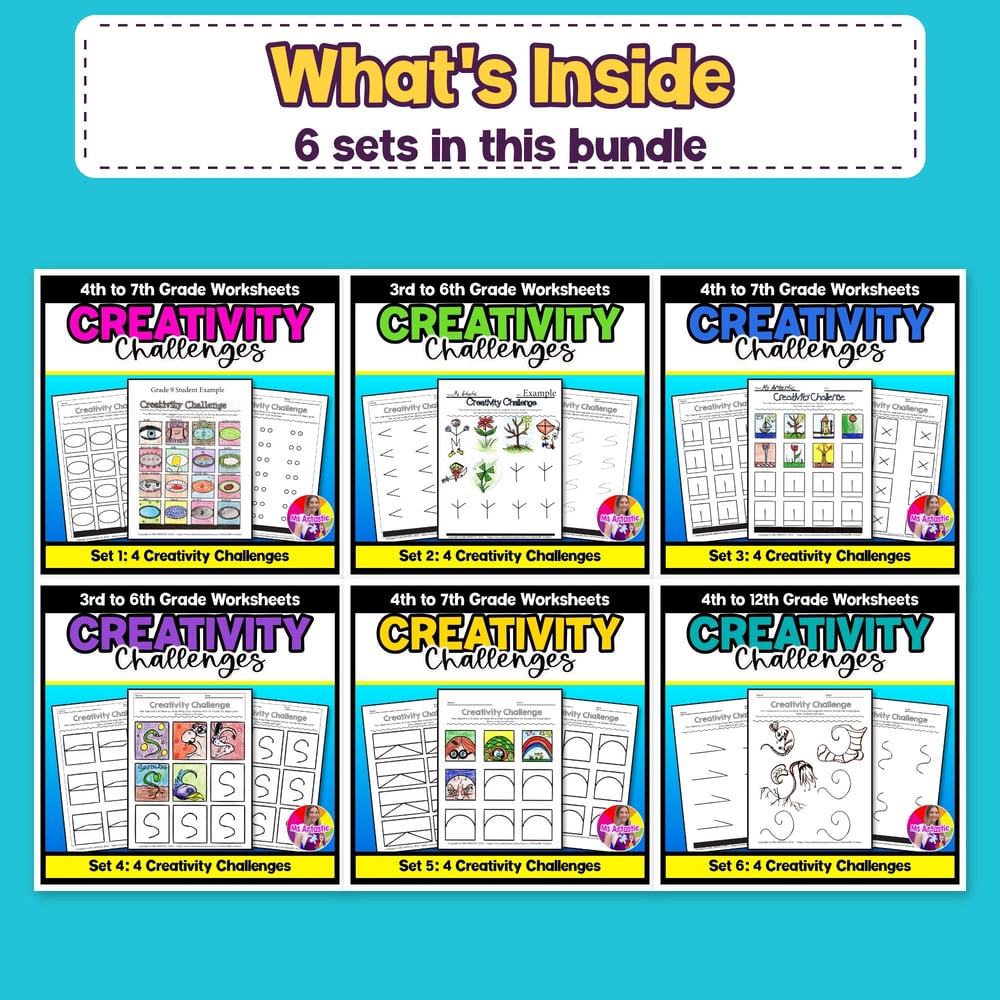 Creativity Challenges Art Lesson Fast Finishers Bell Ringers Art Worksheets – image 2