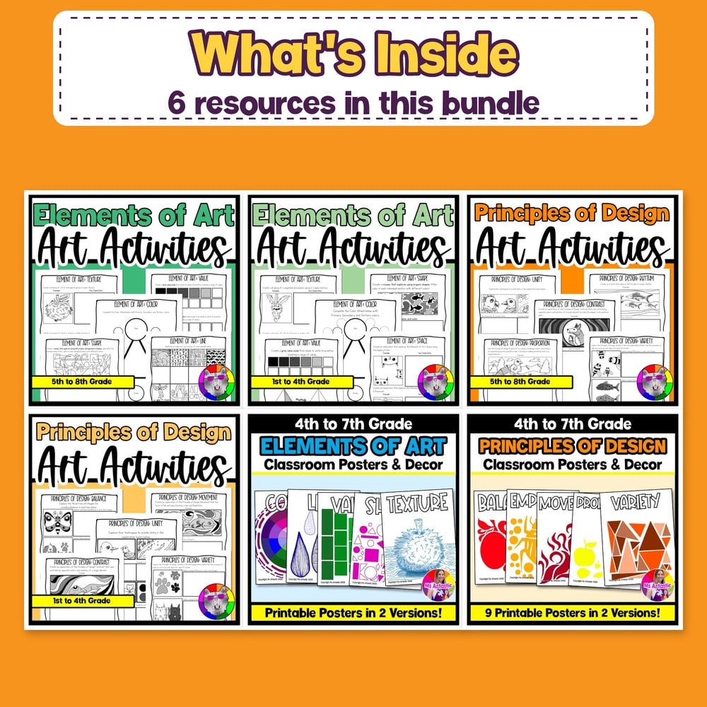 Elements of Art Projects Principles of Design Art Lessons Workbook Activities – image 2