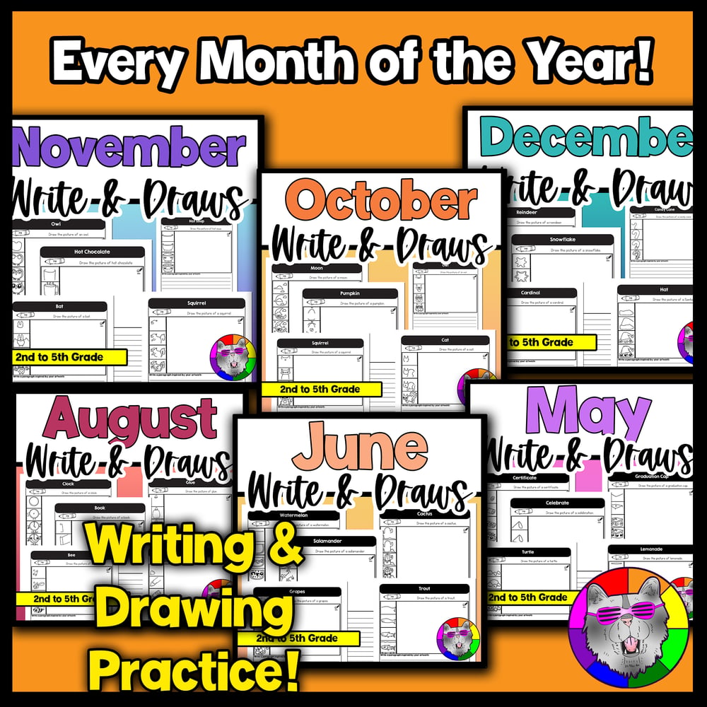Draw and Write Bundle 2 to 5 Year Long Writing and Directed Drawing Activities – image 2