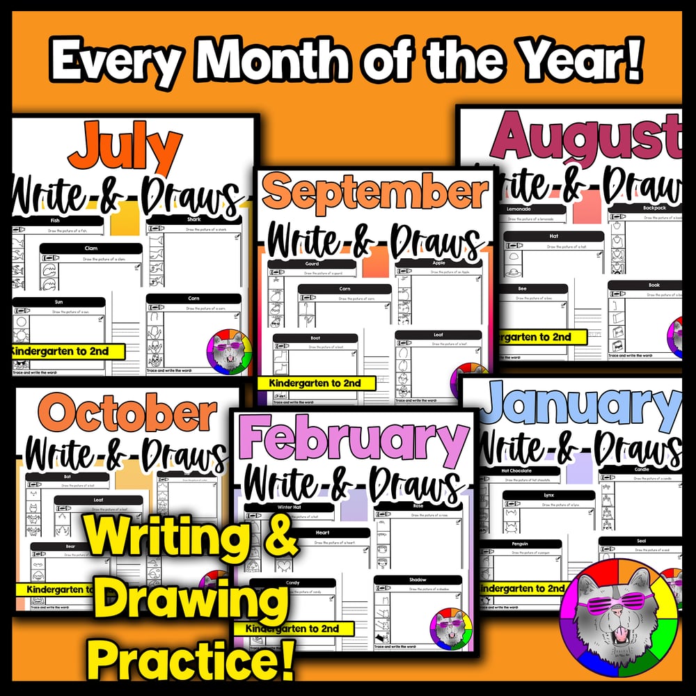 Draw and Write Bundle K to 2 Year Long Writing and Directed Drawing Activities – image 2