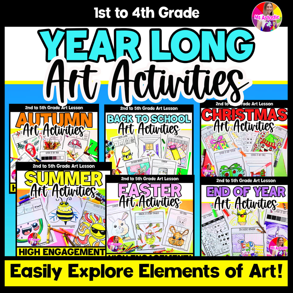 Year Long Art Activities Seasonal Art Lessons Elements of Art Seasons Activities