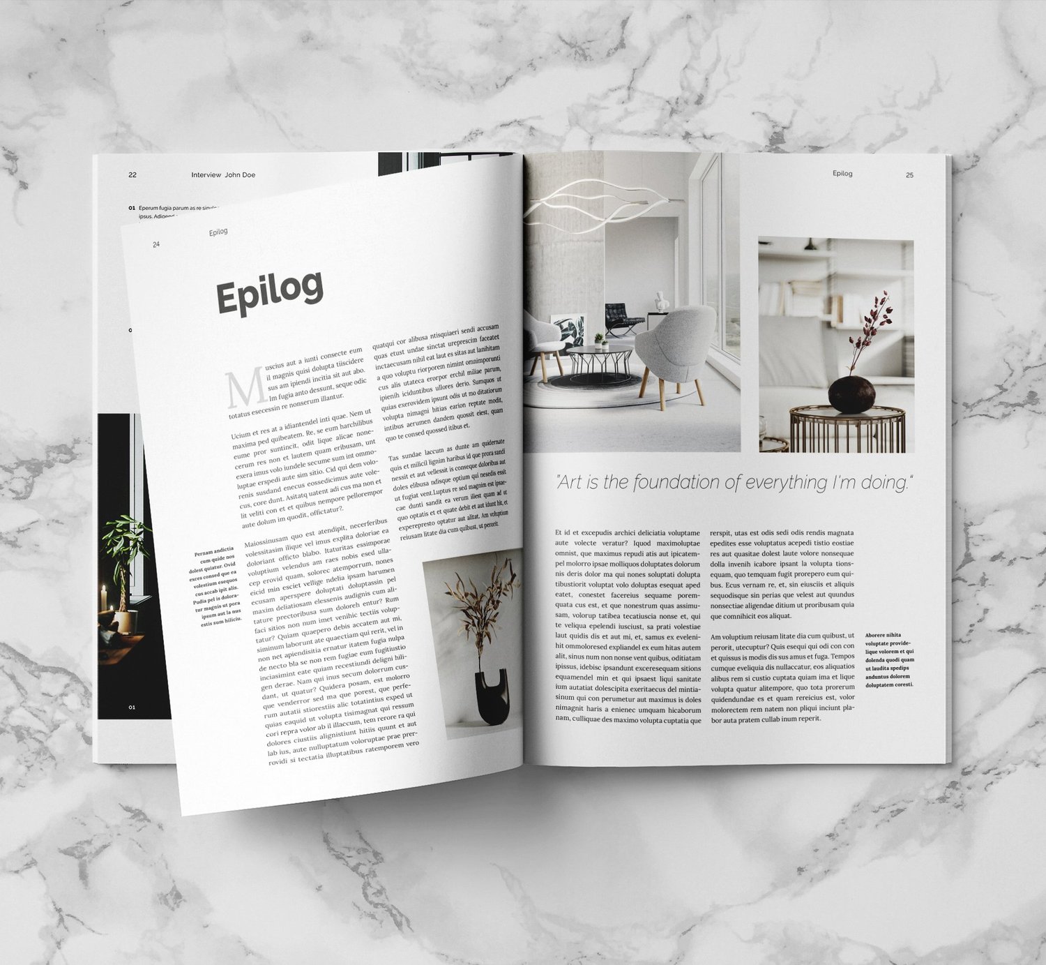 book cover mockup (spread) of the magazine template – epilog