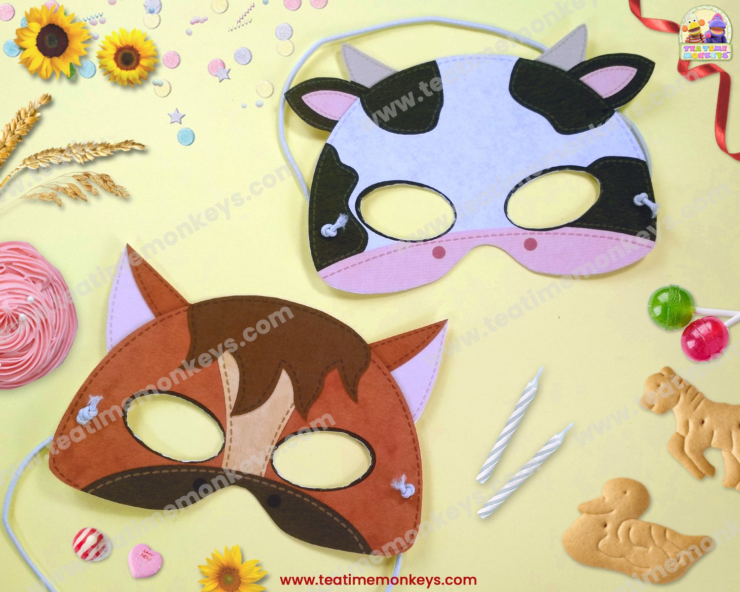 FOREST ANIMAL MASKS SET 1 - In Colour - Payhip