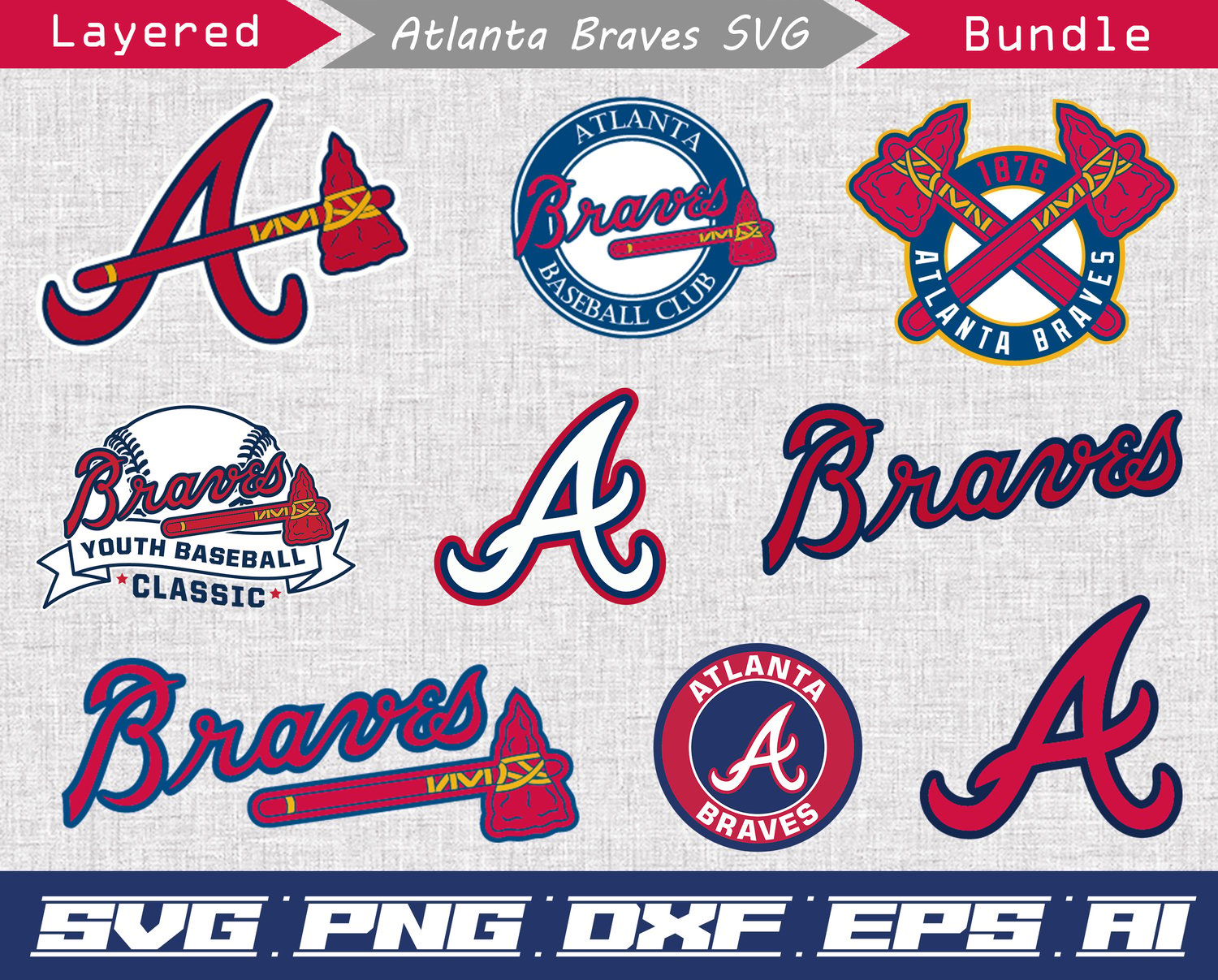 Atlanta Braves Cut files, Atlanta Braves SVG, PNG, DXF, EPS, AI