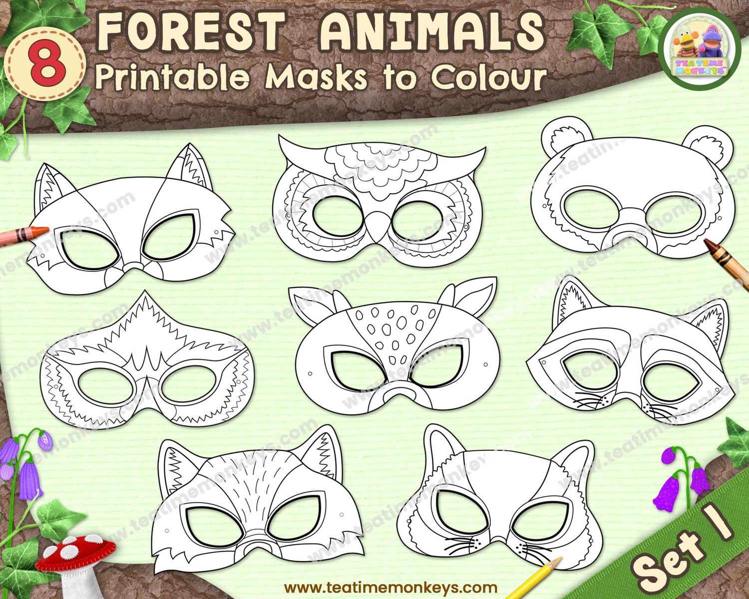 Fox Paper Mask Printable Woodland Forest Animal Costume Craft