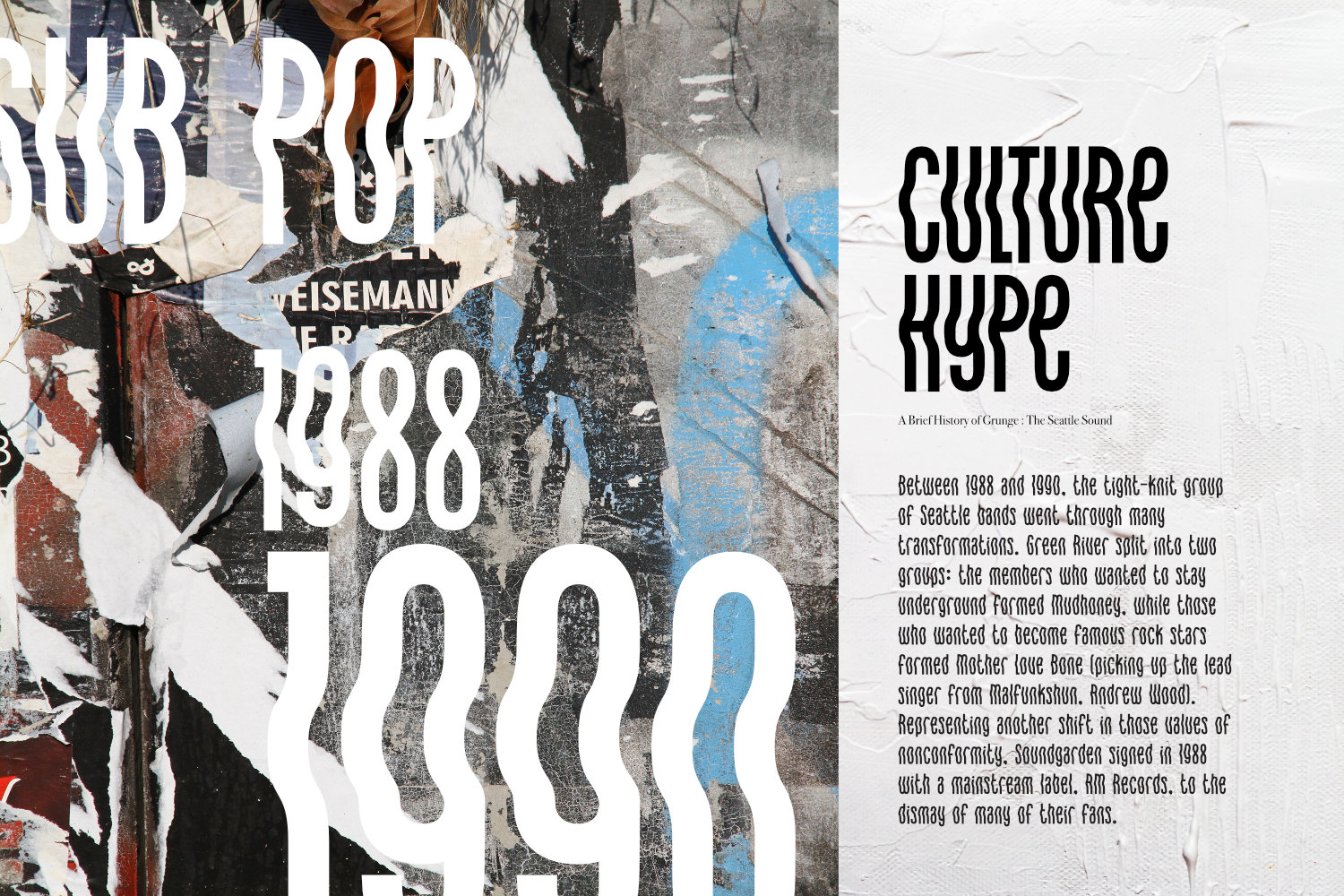 Display Font, Display Type, Grunge Font, 90s, 90s Font, Sans Serif Font, Sans Serif Typeface, Sans Serif, Seattle, Poster, Header Font, Headline Font, Cult, Culture, Hype, Hipster Font, Hipster