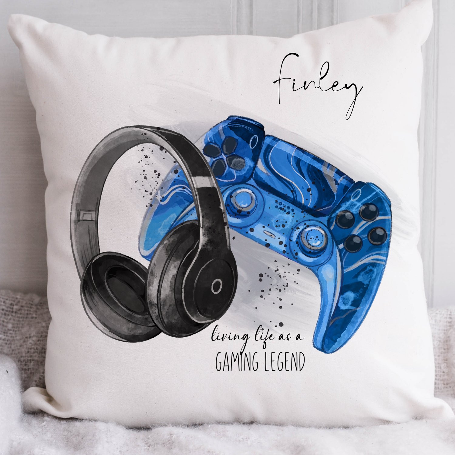 Gamer pillow, gamer cushion, playstation cushion, Gamer legend