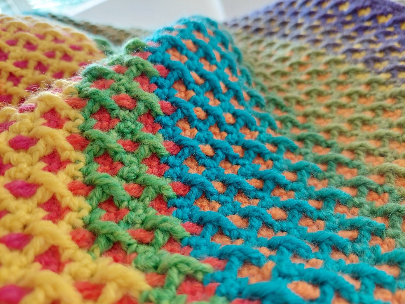 Inset Mosaic Crochet Pattern I Can See A Rainbow. Chart, Written Pattern,  Video Tutorial 