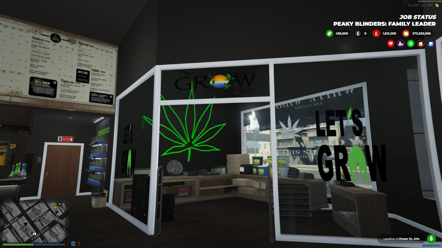 White Widow FiveM Map Marijuana Shop And Underground Growroom