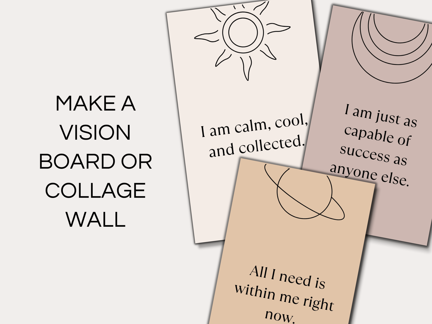 Vision Board Confidence Affirmation Cards Goal Cards Vision Board