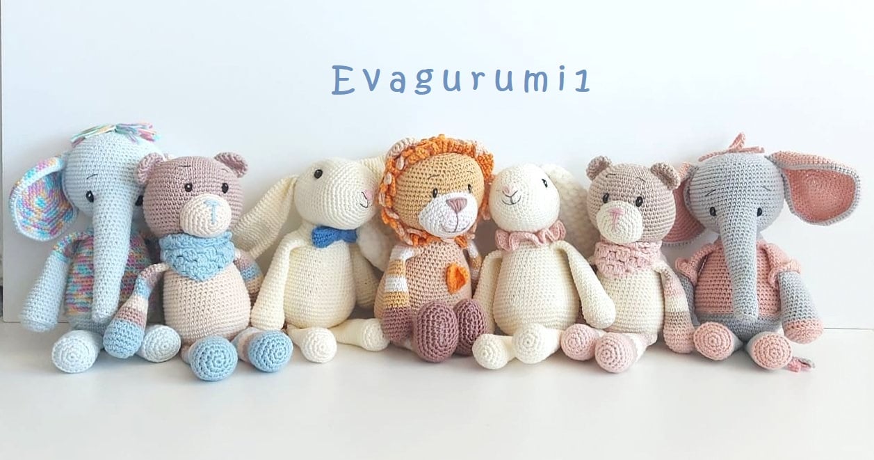 Horgolt oroszlán minta, horgolt maci minta, horgolt elefánt minta, horgolt nyuszi minta