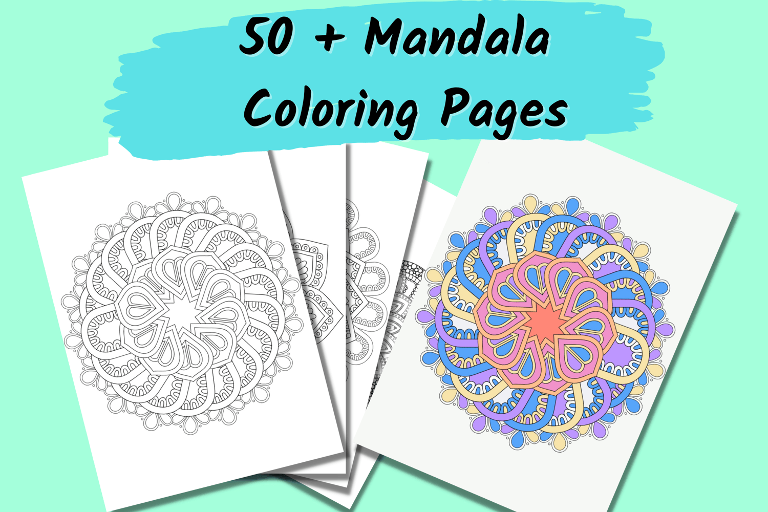 50 Mandala Coloring Pages ,Printable Mandala, Relaxation, Meditation &  Stress Relief, Adult Coloring Book, Geometric Chakra Coloring Book