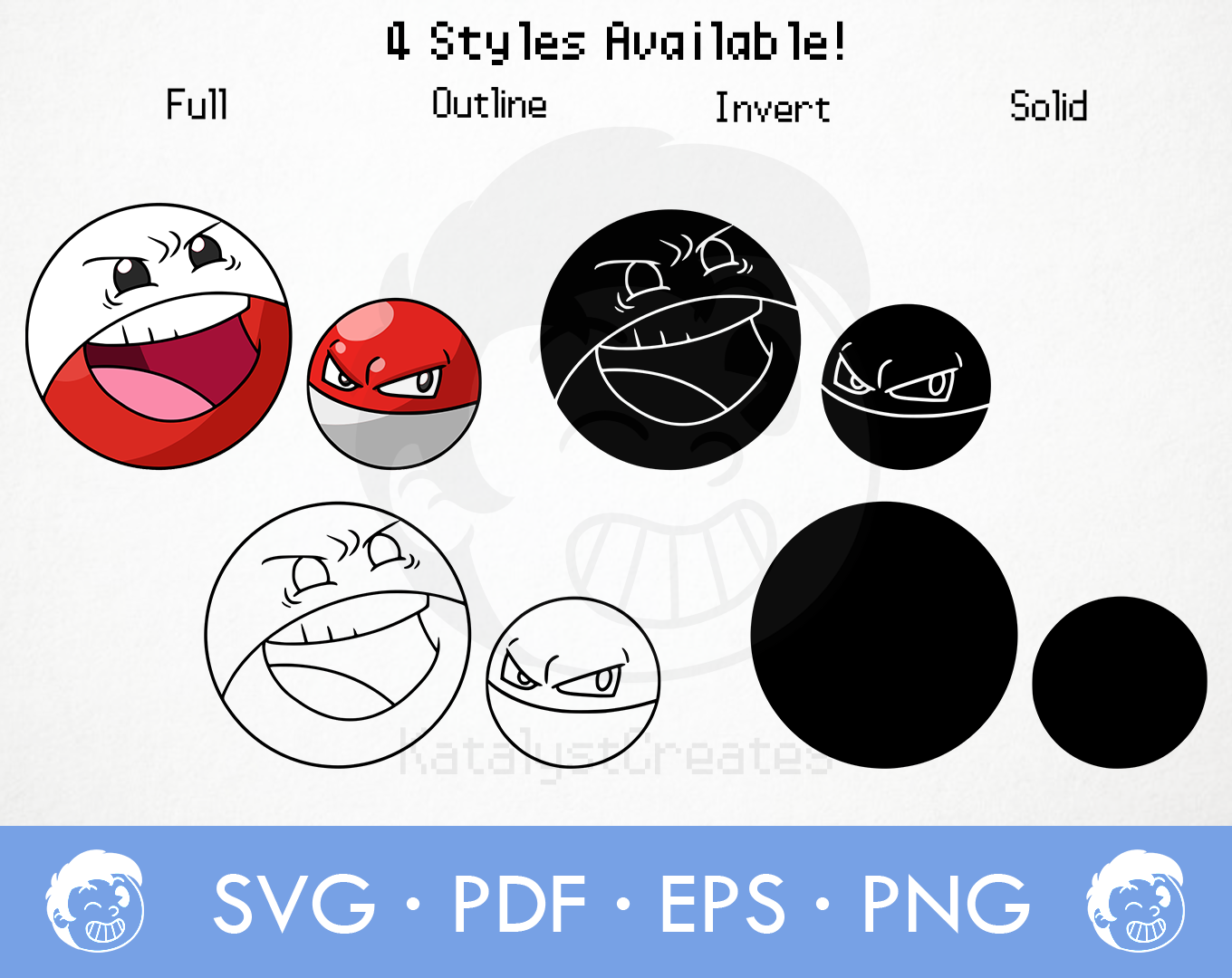 Voltorb Electrode SVG PNG Pokemon Vector Bundle - For Cricut, Prints, and  Scrapbooking! - Payhip