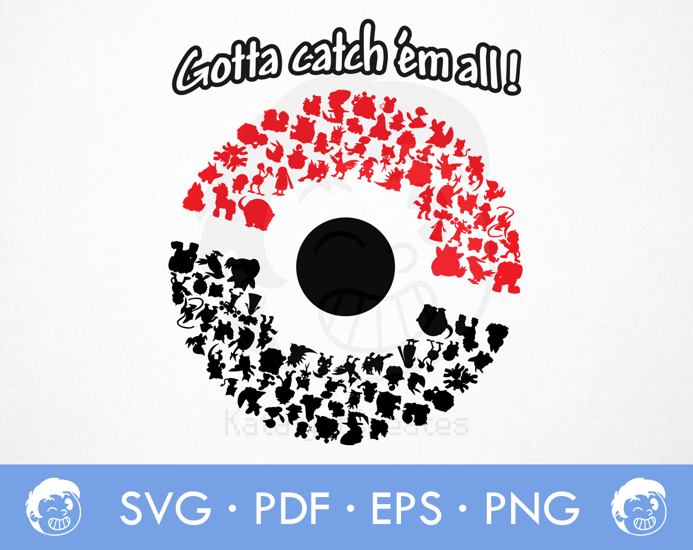 Pokeball SVG Cut Files - vector svg format
