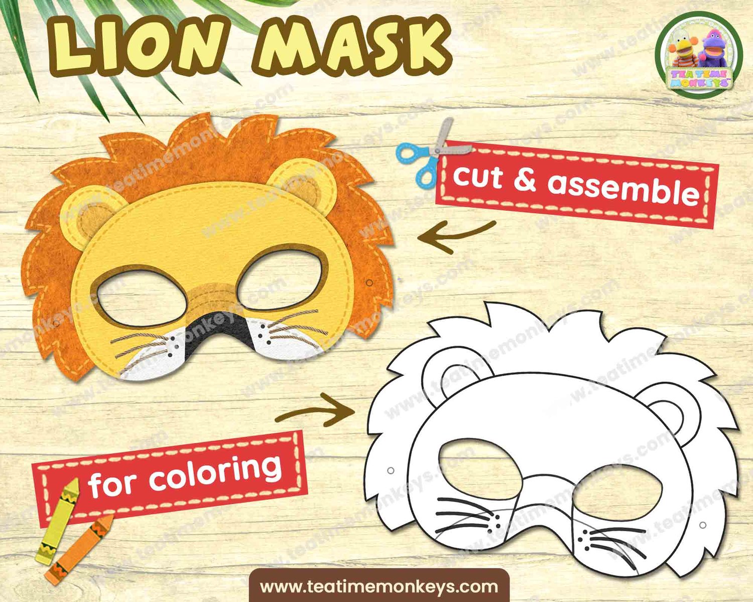 FOREST ANIMAL MASKS SET 2 - For Colouring - Payhip