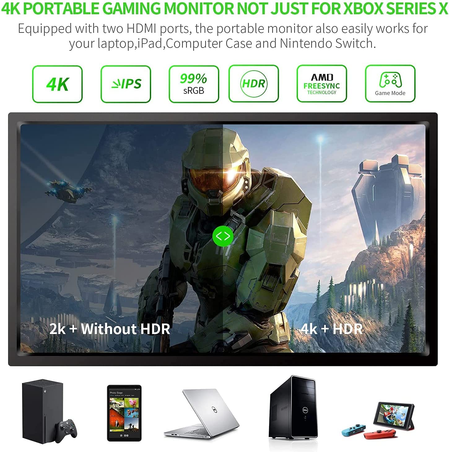 120 FPS Portable Gaming Monitor - PlayStation 5, Xbox Series X & Nintendo  Switch