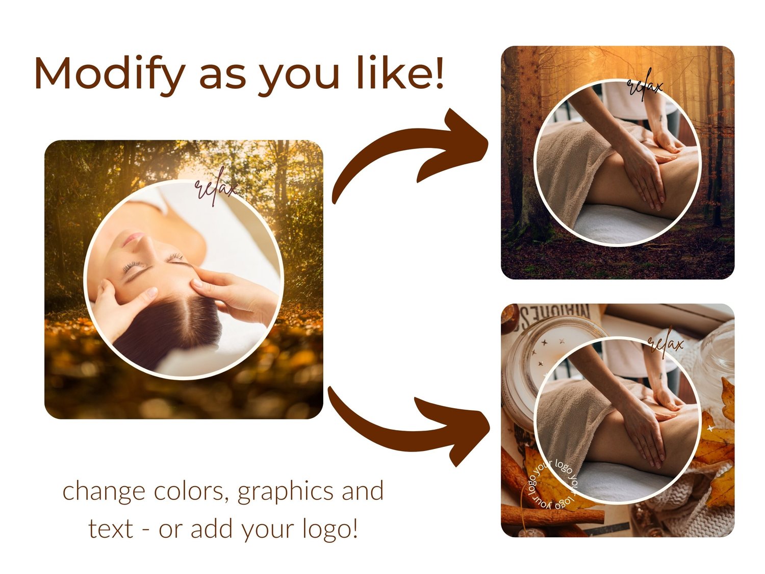 Massage Therapist Instagram Post Templates Editable In Canva Fall 