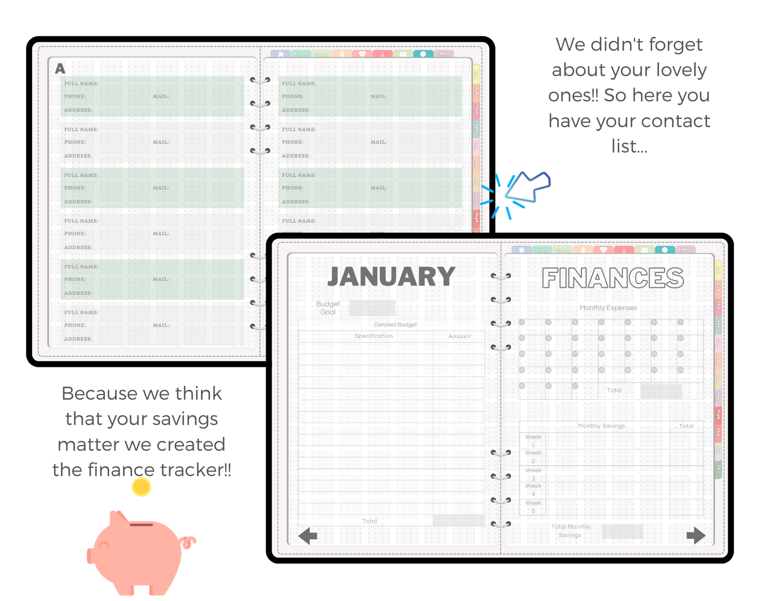 Undated Digital Planner Gray Version - Payhip