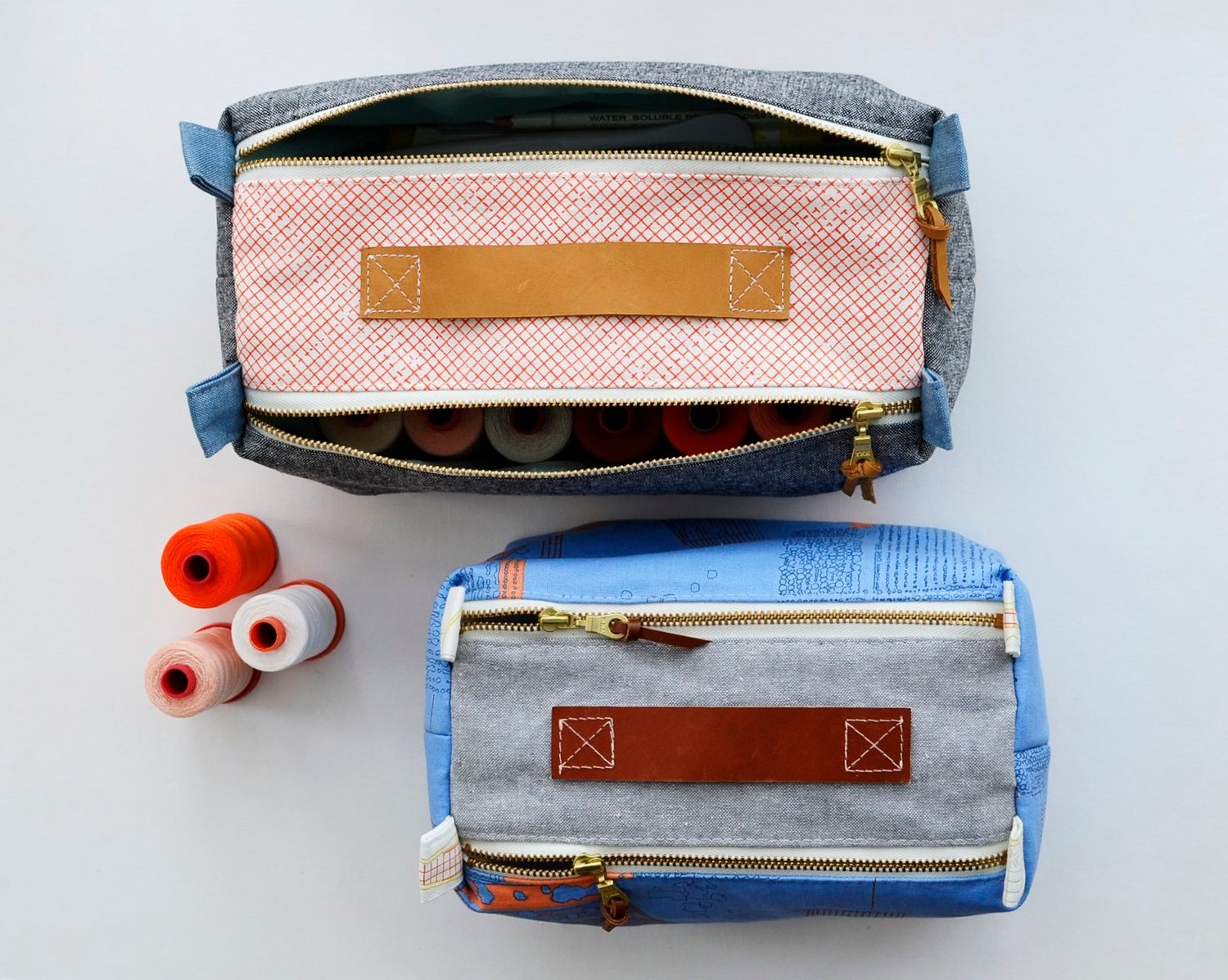 Double zipper pouch online pattern