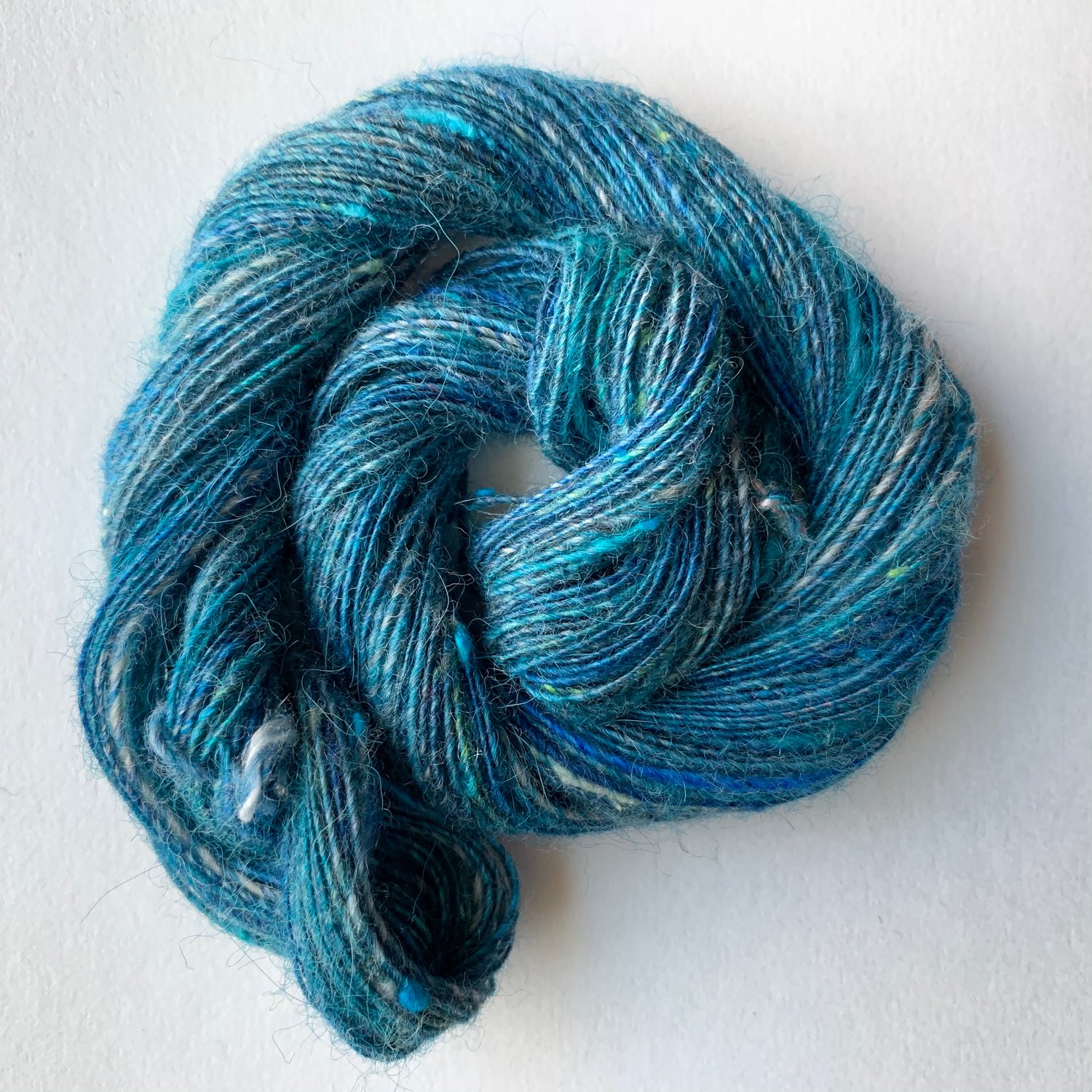 Hand Dyed and Hand Spun 2 Ply Teal and Gray Yarn - SW Merino - Payhip