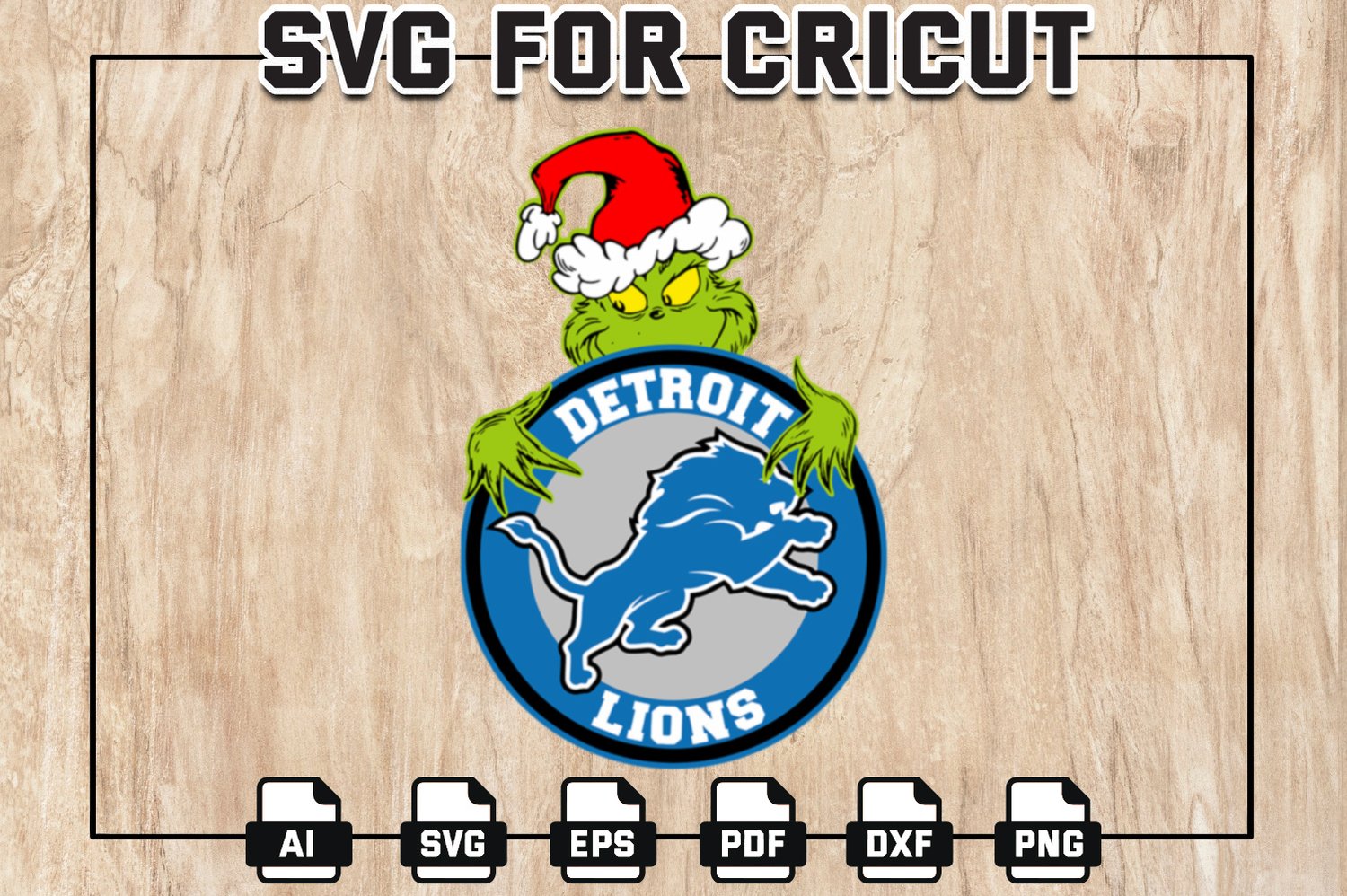 Grinch Detroit-Lions Football SVG, Lions NFL Logo Svg, NFL Teams