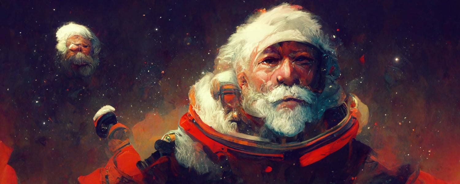 Ilustración de Santa Claus en el espacio