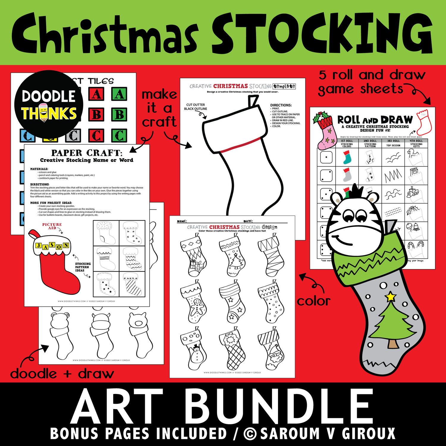 Creative Christmas Stocking Art BUNDLE with Bonus Files