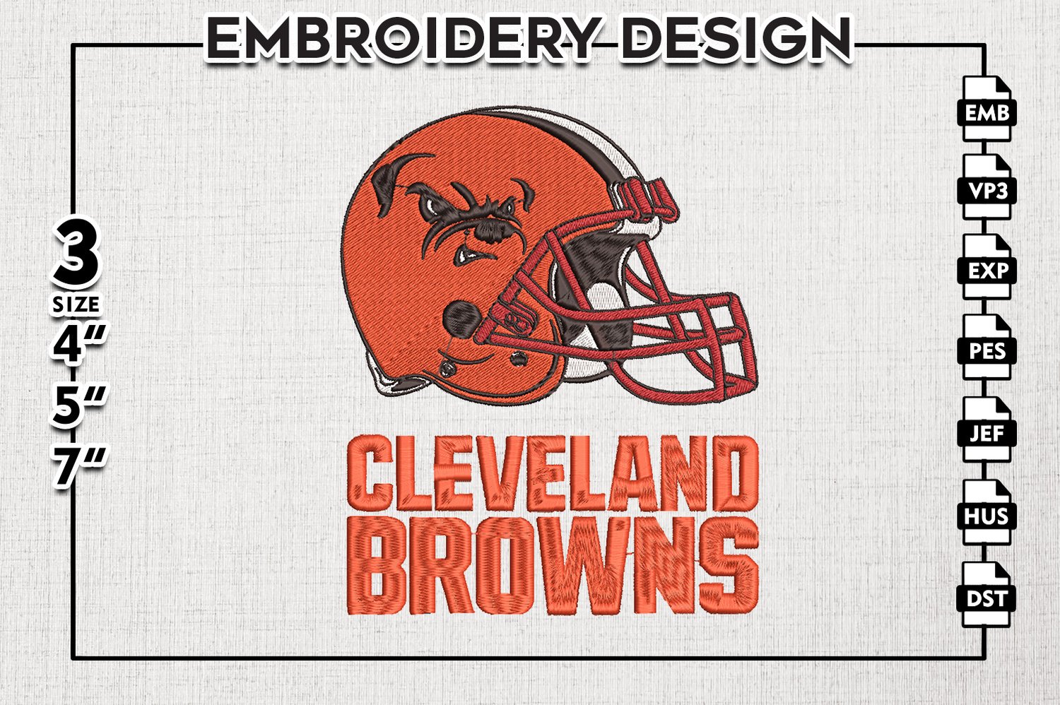 Cleveland Football Embroidery files, Cleveland Browns NFL Logo Embroidery  files, NFL Teams, Football, Digital Download