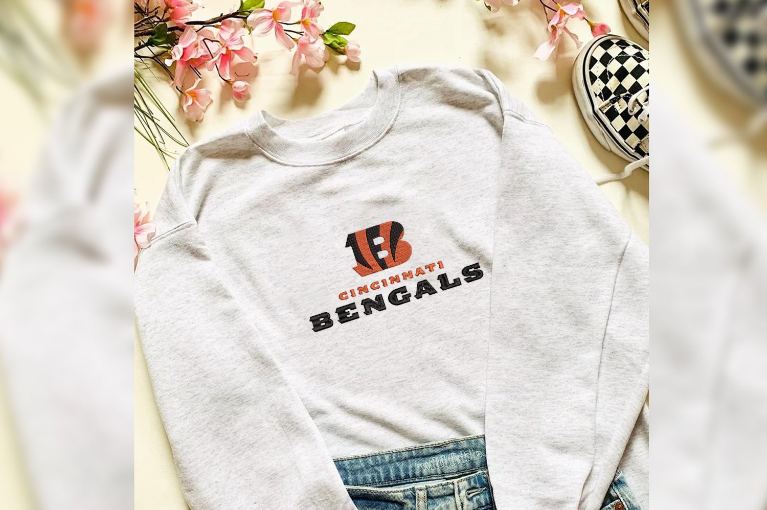 embroidered bengals sweatshirt