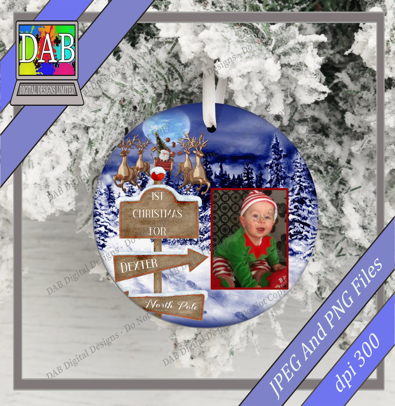 Acrylic Christmas Ornament Digital Files