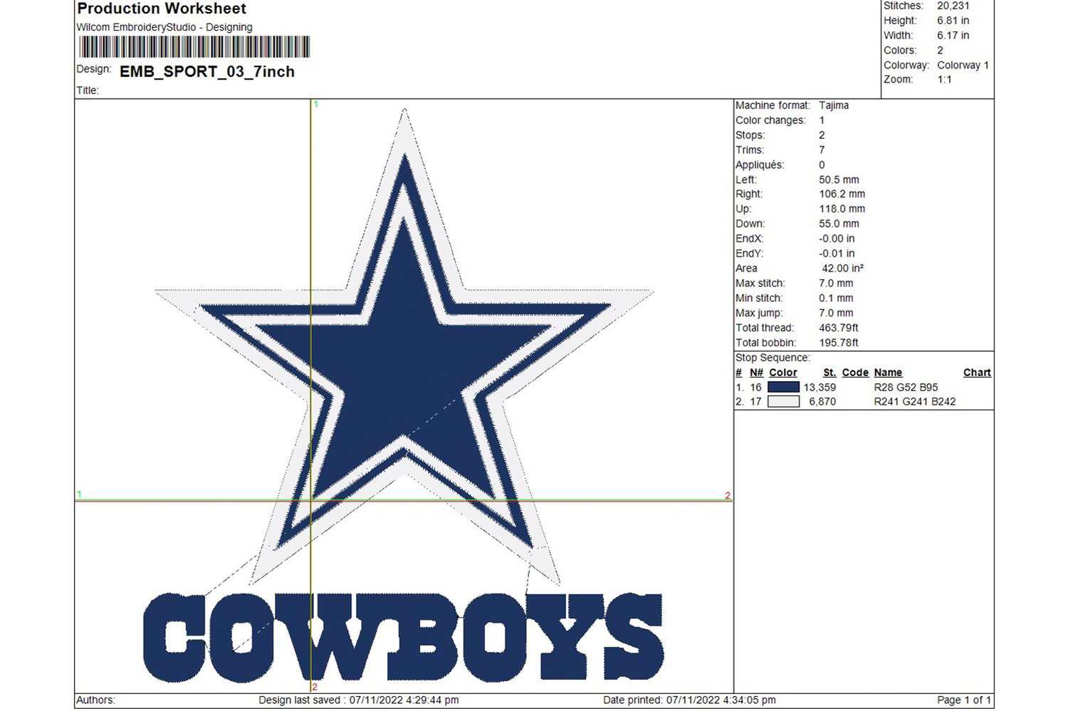 Dallas Cowboys Football Logo Embroidery Designs