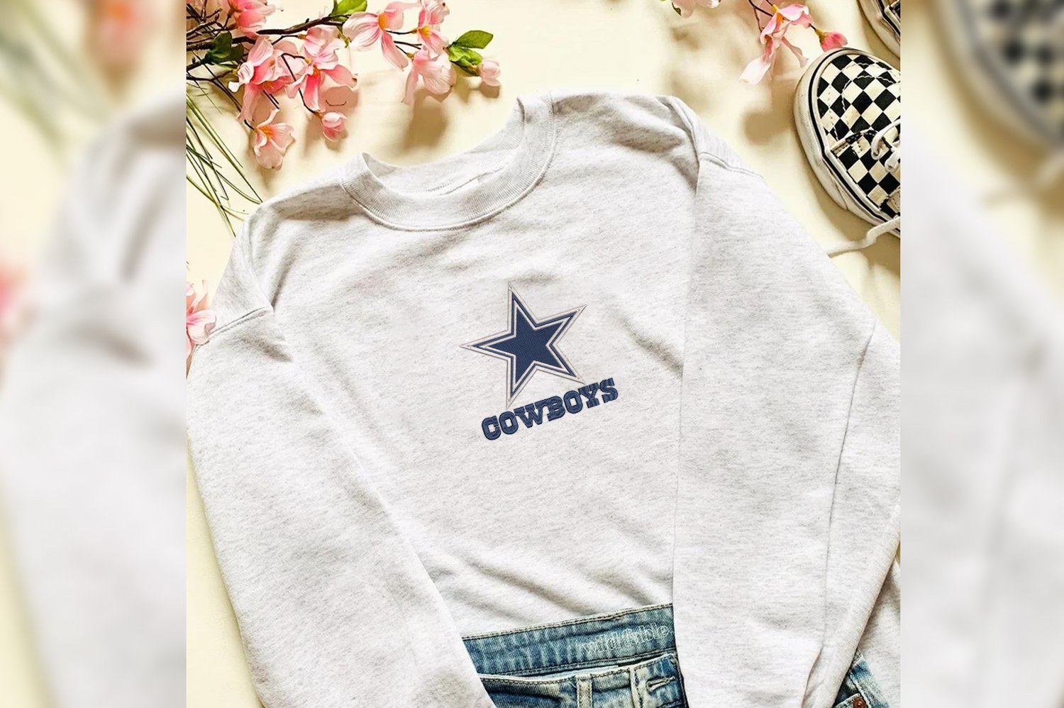 embroidered dallas cowboys sweatshirt