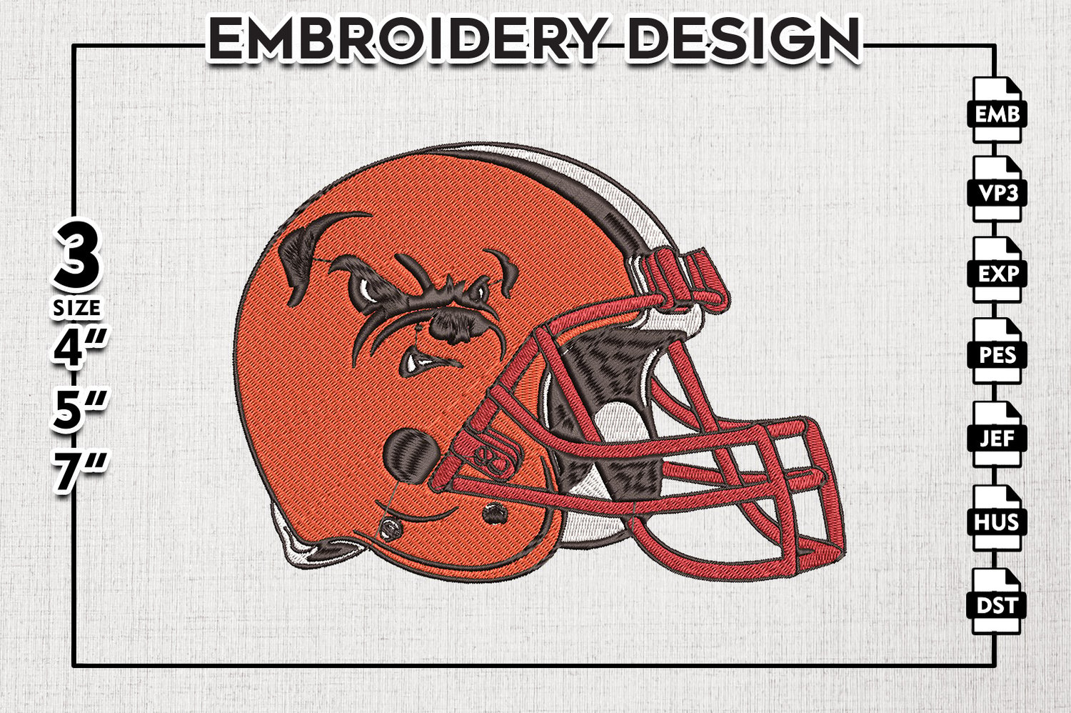 Football Helmet Embroidery Design