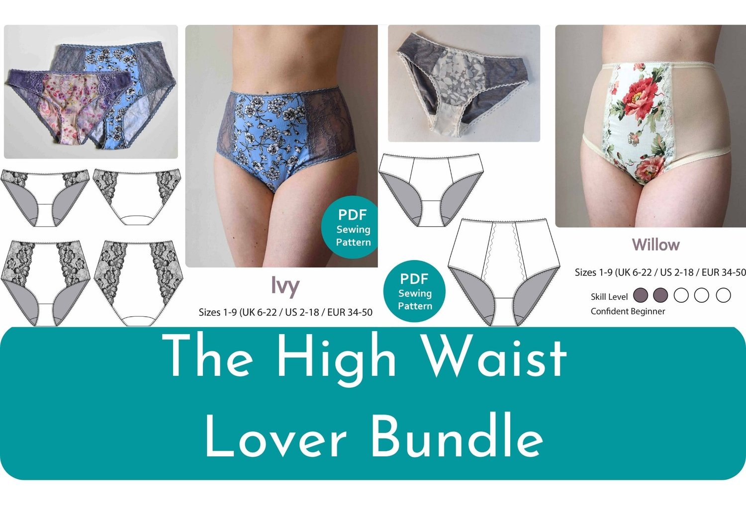 Willow Soft Cup Bra and Knicker Pattern Bundle - Payhip