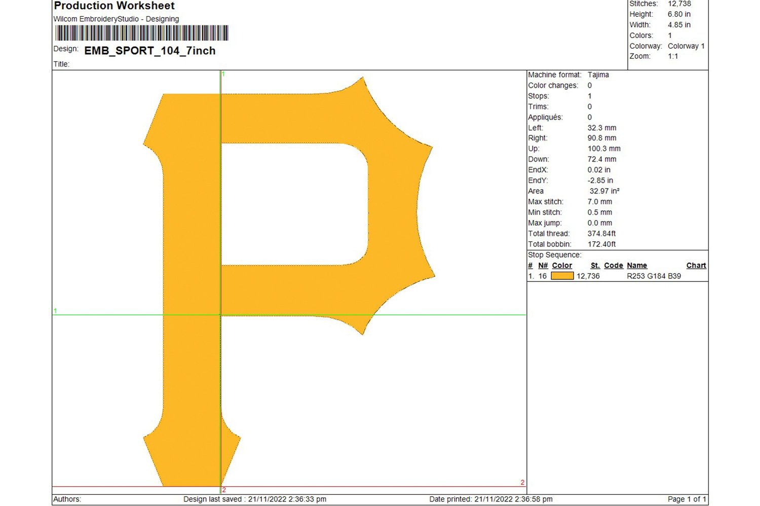 Pittsburgh Pirates Embroidery design