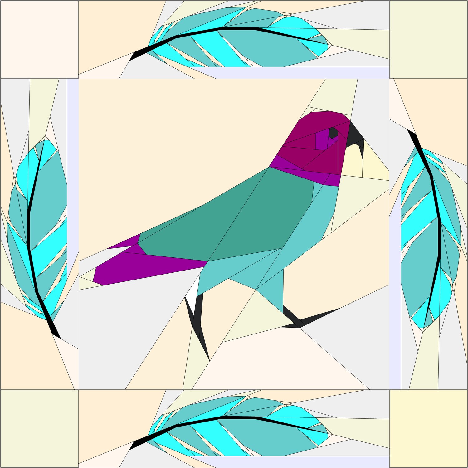 Foundation Paper Pieced Kea Parrot Quilt Pattern