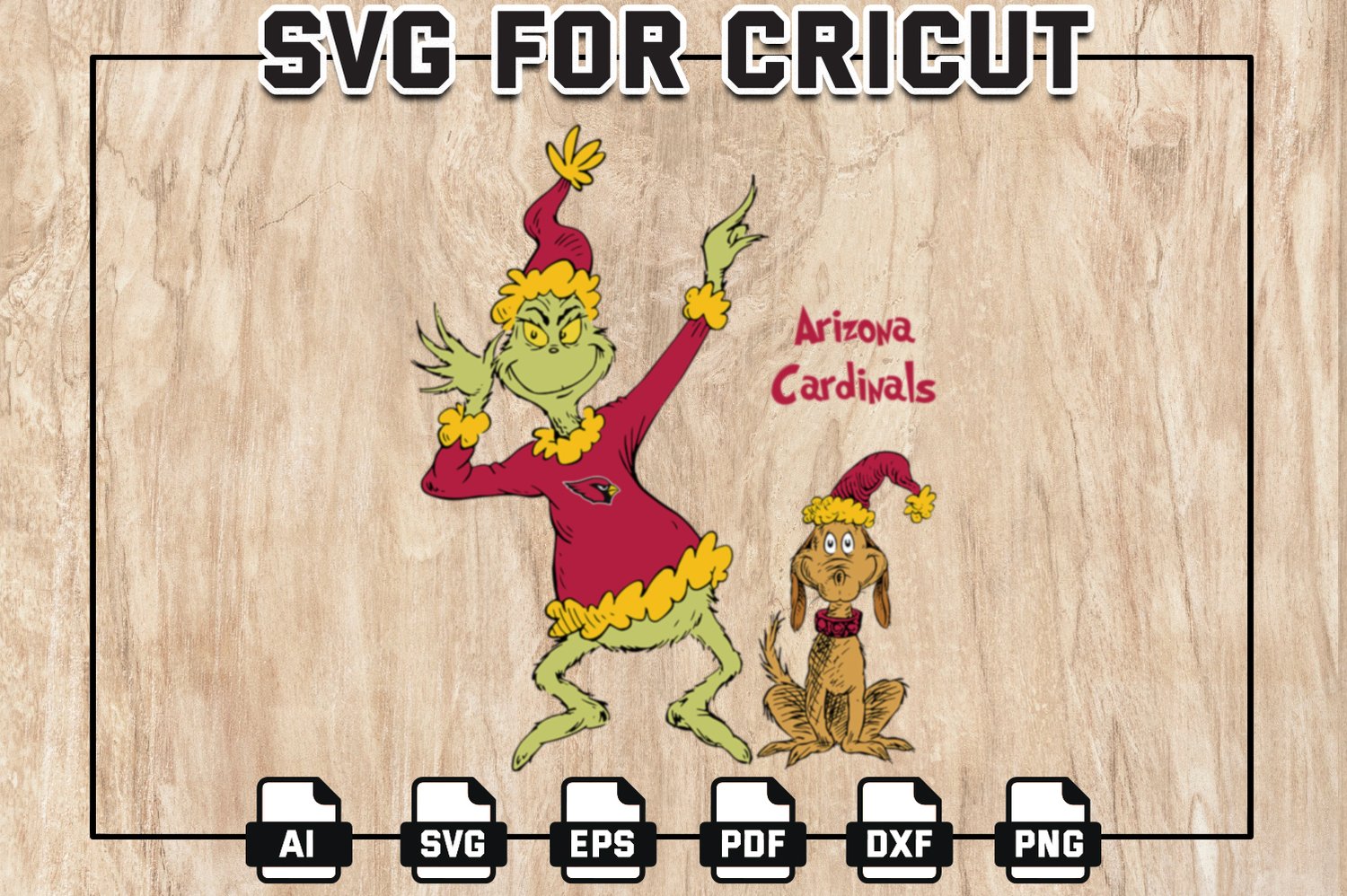 Arizona Cardinals Grinch Best SVG NFL Team Cutting Digital File