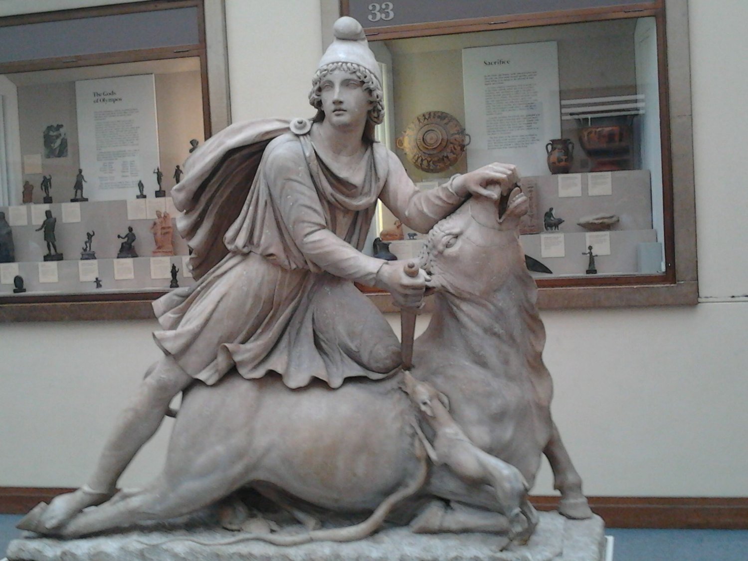Mithras,tauroctony,mithraism,mithraeum,Mithras killing the bull
