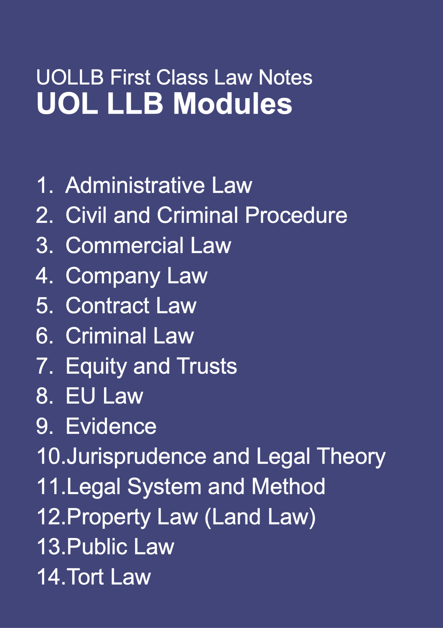 UOL LLB Modules
