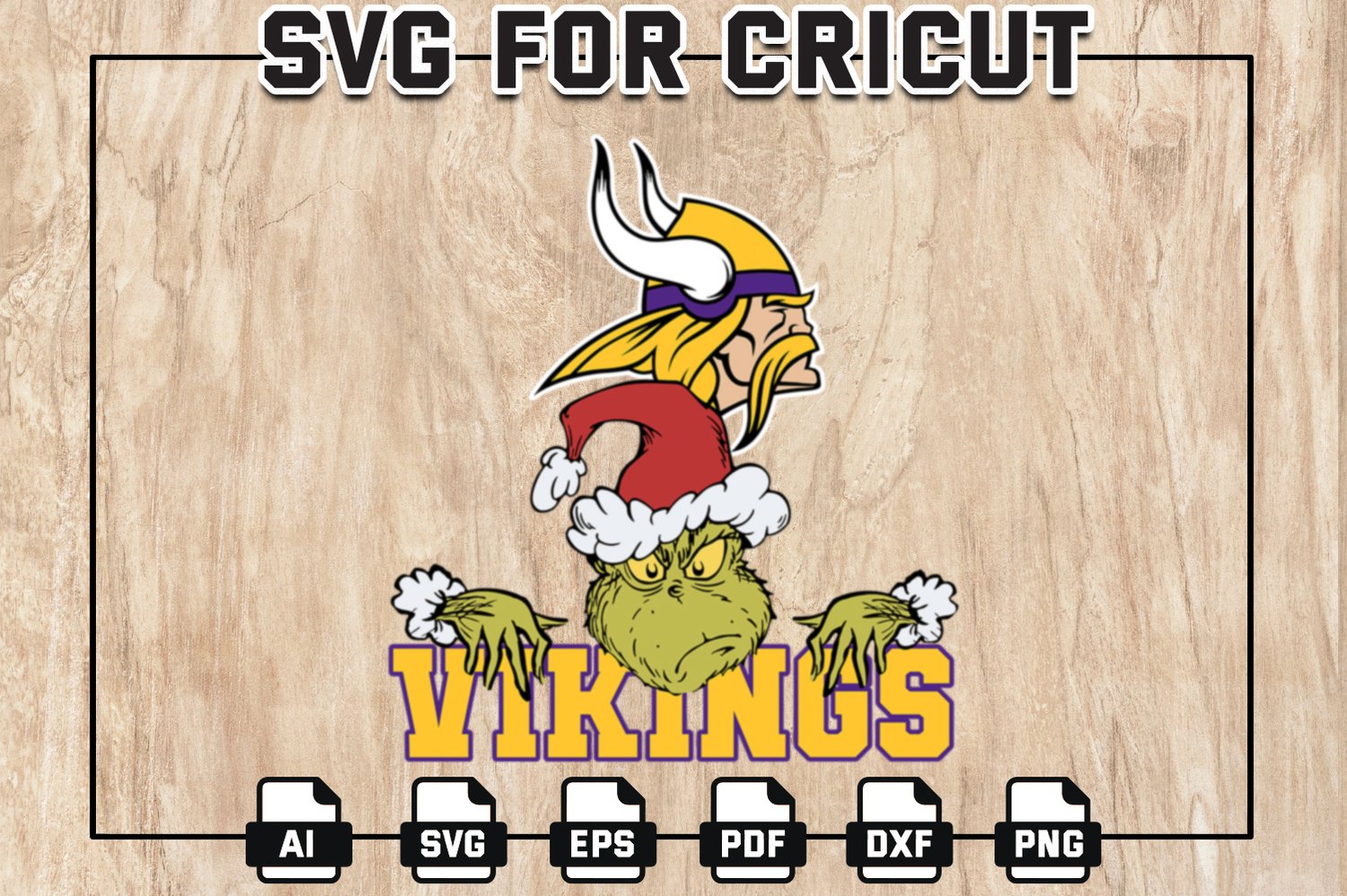 Minnesota Vikings logo Digital File (SVG cutting file + pdf+png+dxf)